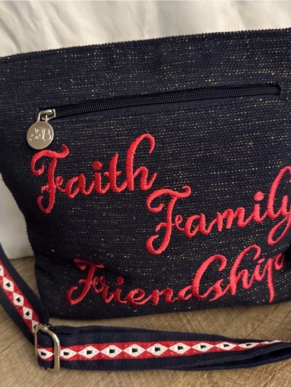 America & Beyond x Jeff Coffey Faith Family & Friendship Embellished Crossbody